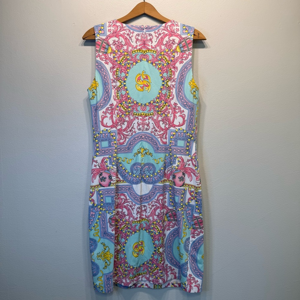 J.McLaughlin Catalina Cloth Equestrian Nautical Knit Sleeveless Shift Dress Sz M - Picture 2 of 5